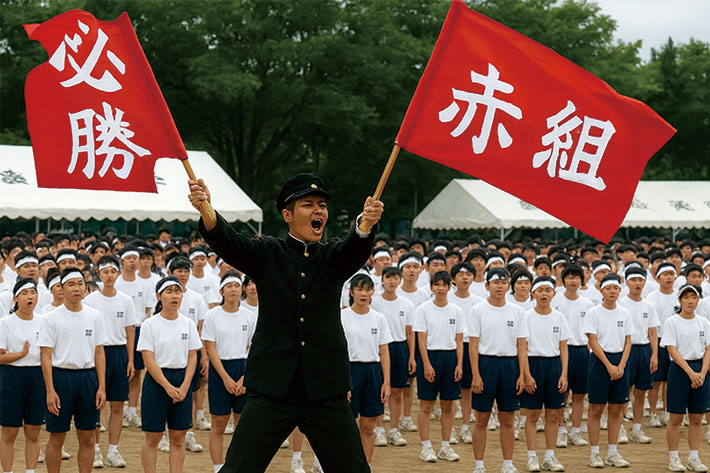 赤色の応援旗のデザイン事例と「赤」を活かす言葉選びについて 1